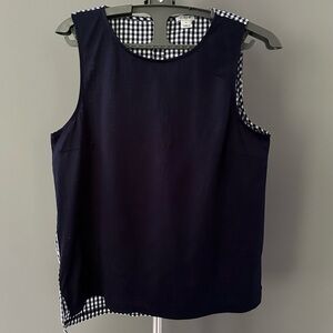J. Crew Sleeveless Gingham Plaid Shirt